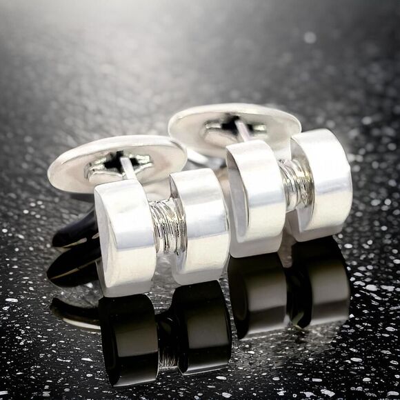 Georg Jensen Estate Cufflinks Sterling Silver 15.4 Grams GJ38 - Picture 4 of 12